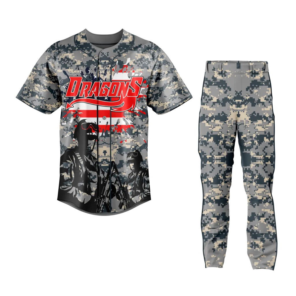 Urban Grey Camo Baseball Uniform