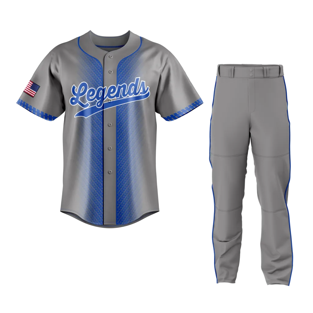 Steel Blue Fade Baseball Uniform