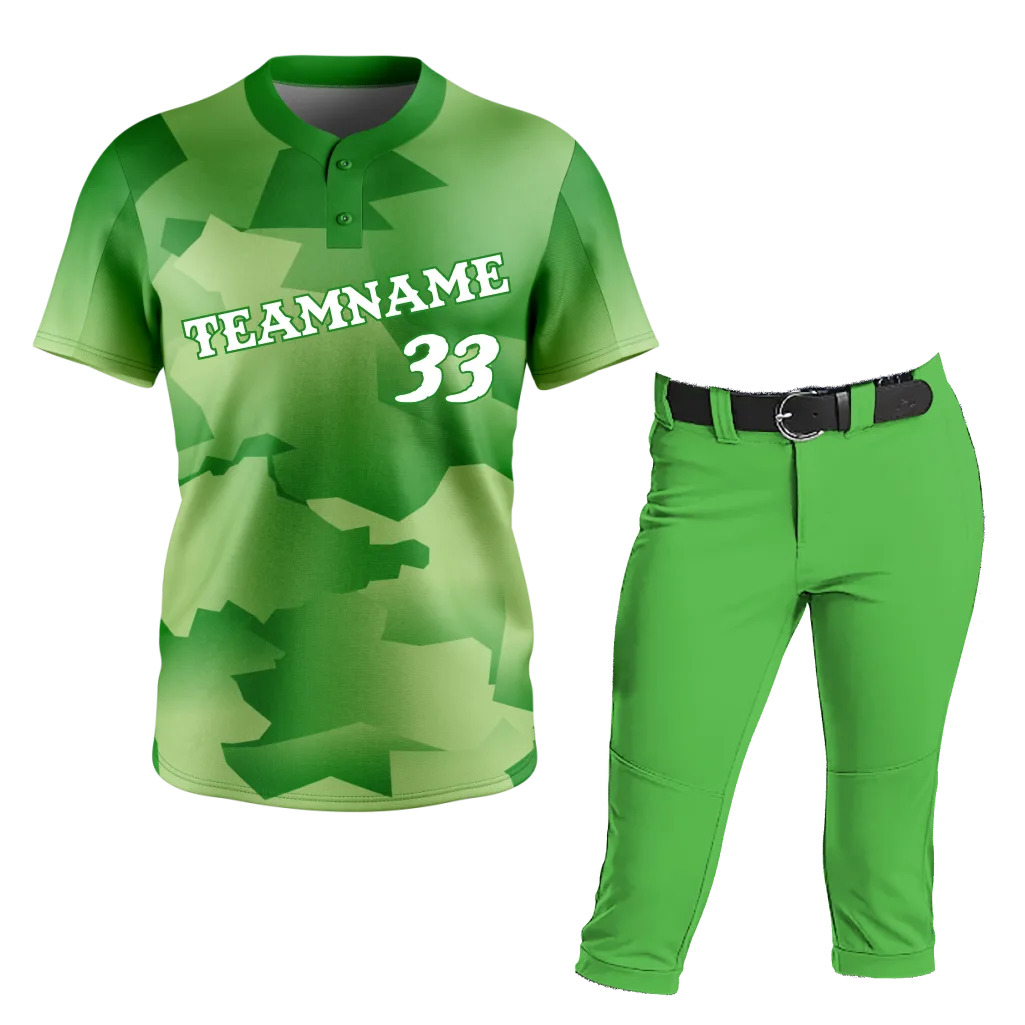 Green Camo Softball Uniform