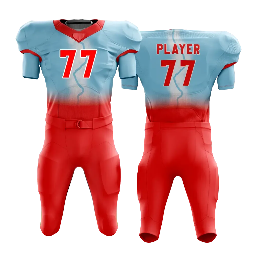Sky Fade Red Football Uniform