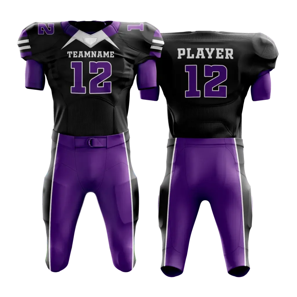 Stealth Black & Purple Football Uniform