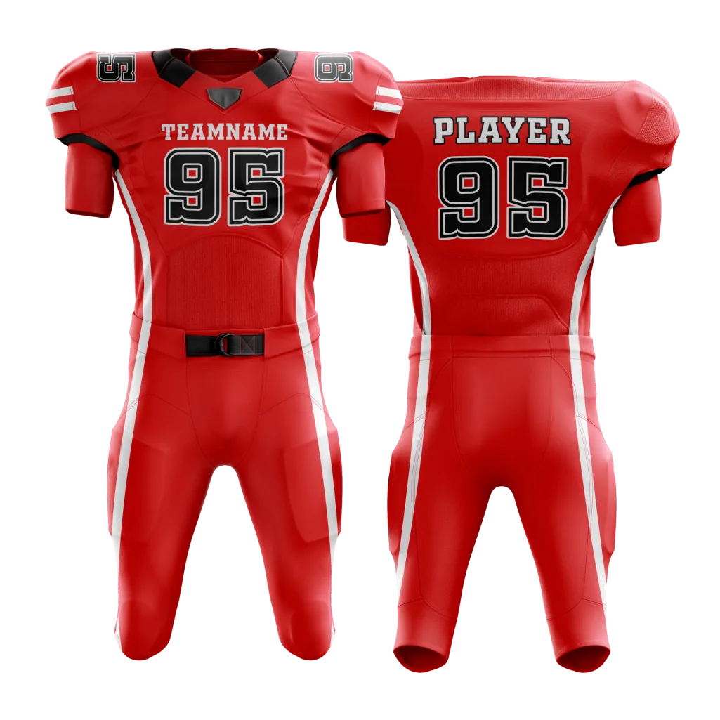 Crimson Red Pro Football Uniform
