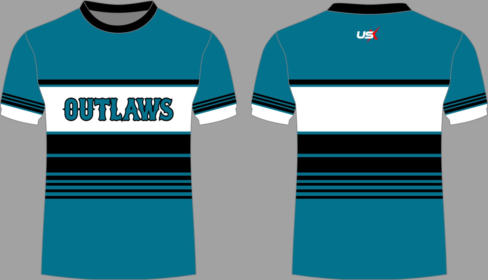 Outlaws Dri Fit Stripes Shirt Teal Black White