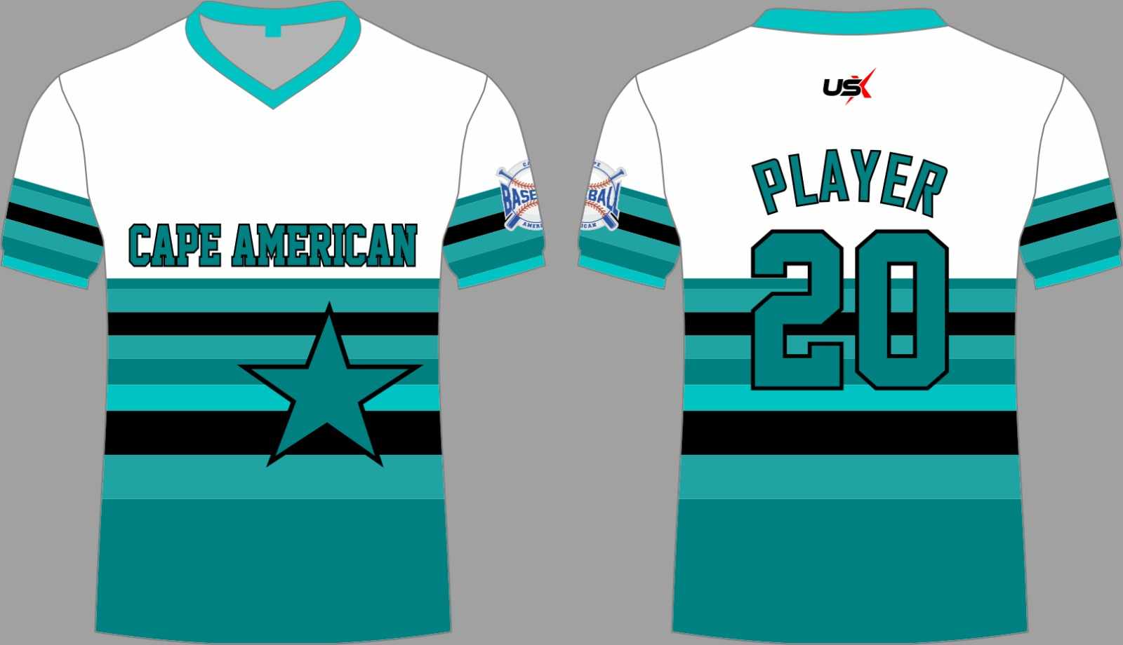 CA Crew Neck Dri Fit Shirt Teal Black