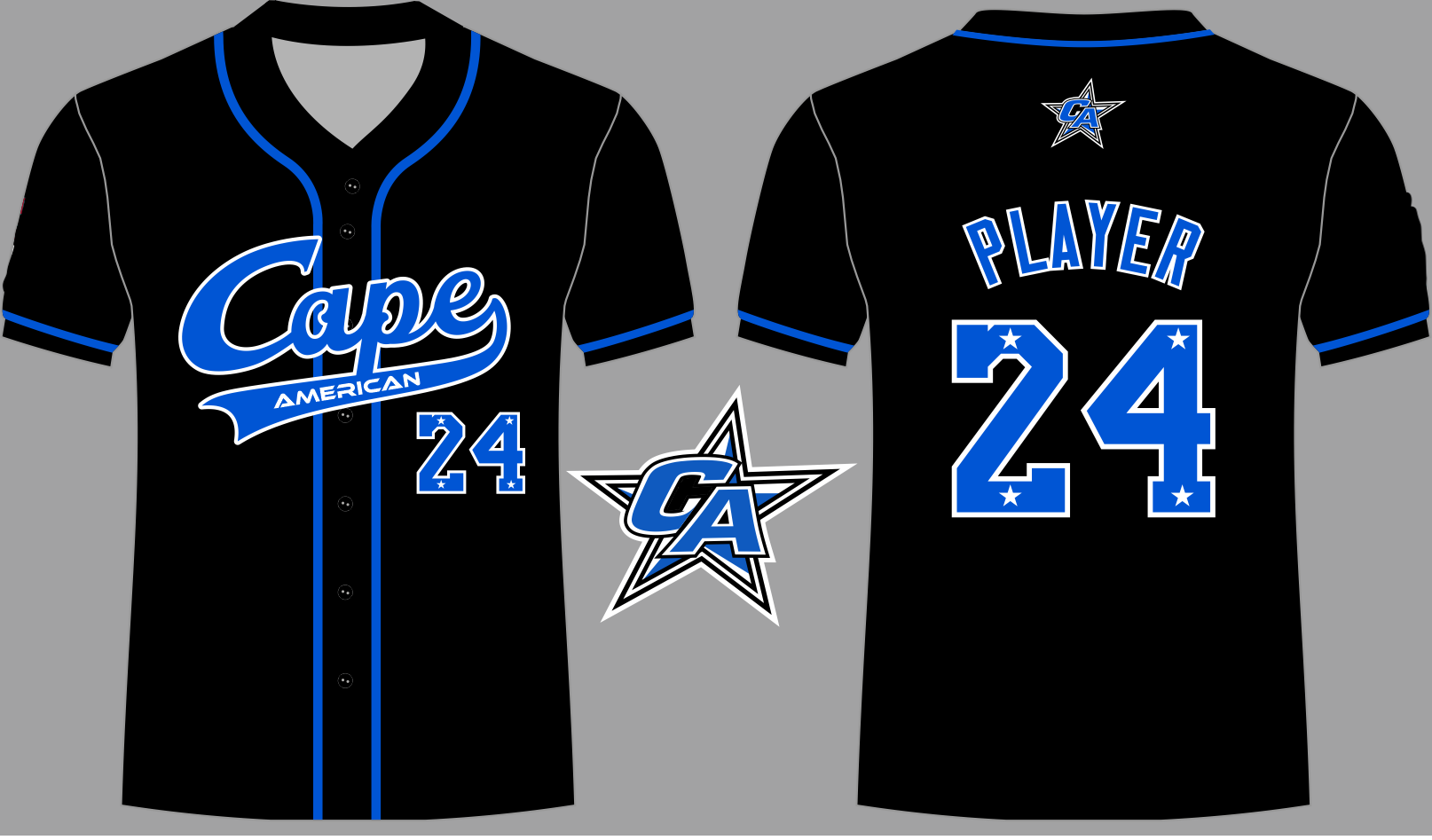 All Star Button Down Jersey Black