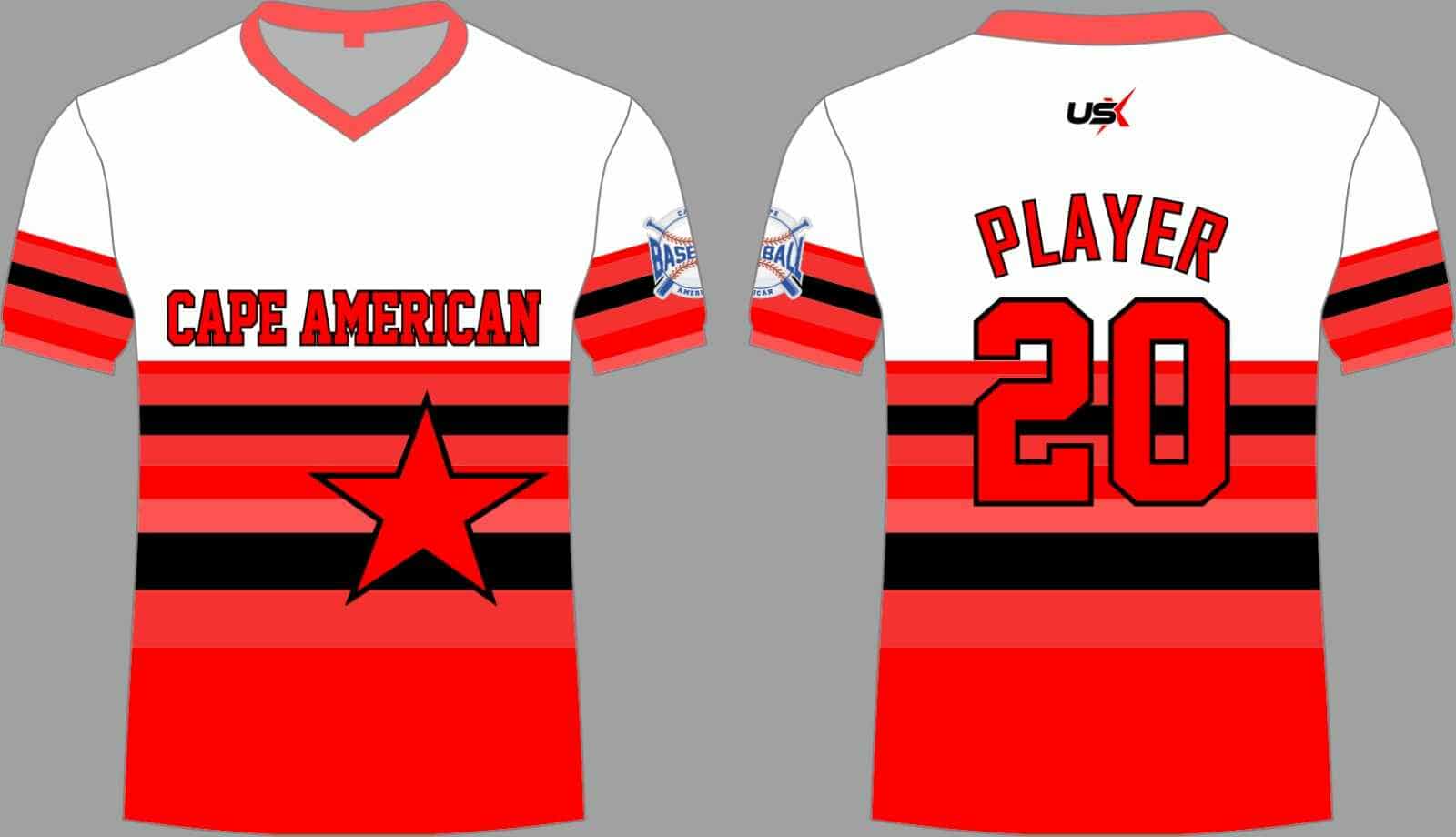 CA Crew Neck Dri Fit Shirt Red Black