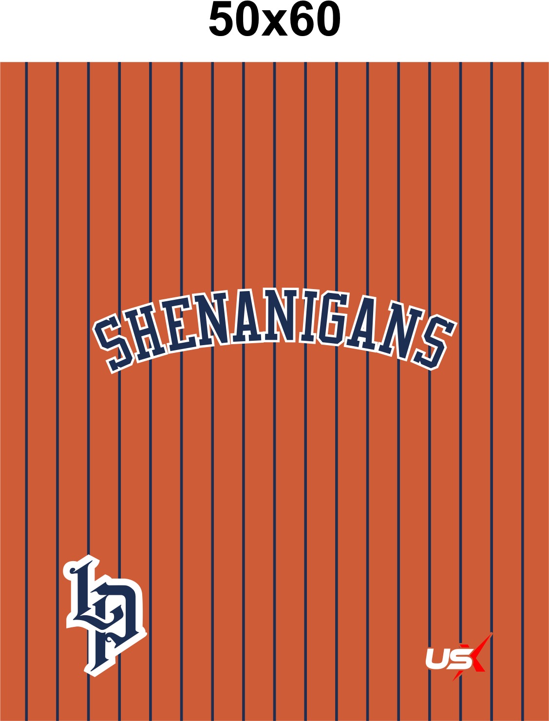 Shenanigans Blanket 50X60 Orange Striped