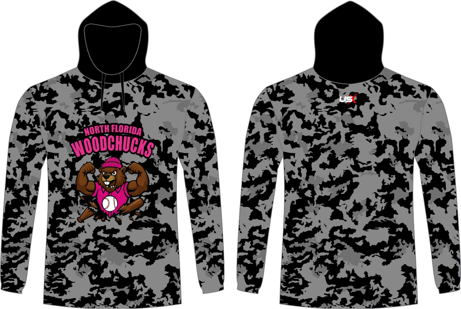 Woodchucks Long Sleeve Hoodie Camo